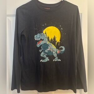 Cat & Jack Kids T-Rex Long Sleeve Tee - Dark Gray